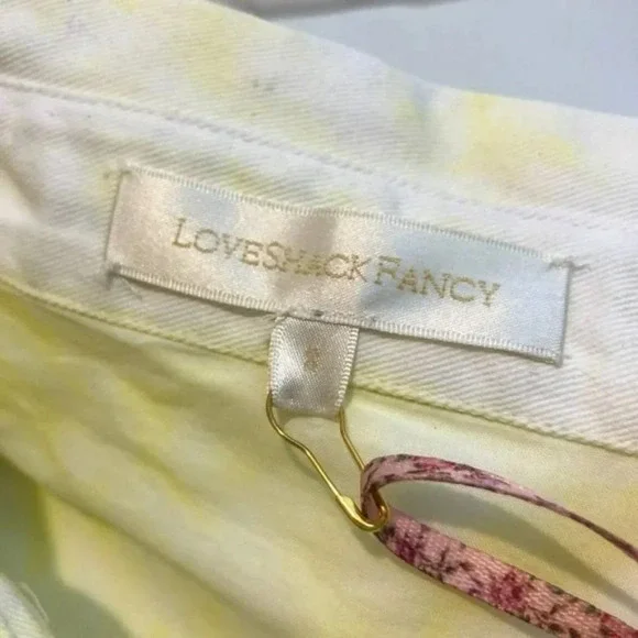 NEW LoveShackFancy Adelade Quilted Denim Colorful Pastel Preppy Jean Jacket S - Picture 9 of 9